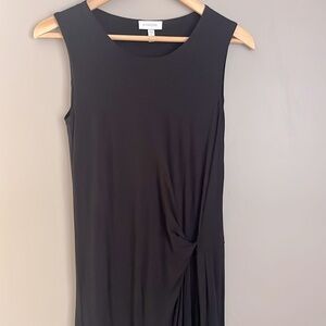Kinross Elegant Side Cinch Black Sleeveless Lined Jersey Dress Size Medium
